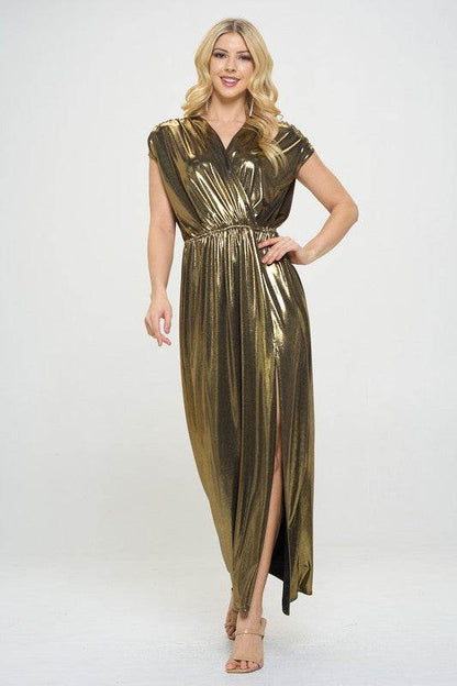 Made in USA Sleeveless Metallic Maxi Dress - Shop Style & More | Fresh Looks, Everyday Deals & Free Shipping