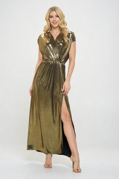 Made in USA Sleeveless Metallic Maxi Dress - Shop Style & More | Fresh Looks, Everyday Deals & Free Shipping