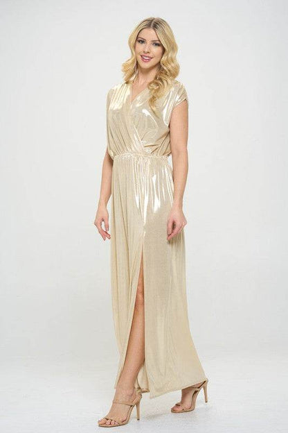 Made in USA Sleeveless Metallic Maxi Dress - Shop Style & More | Fresh Looks, Everyday Deals & Free Shipping