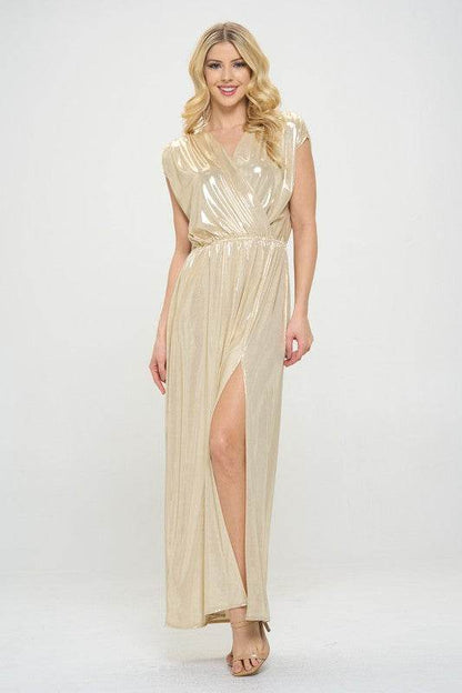 Made in USA Sleeveless Metallic Maxi Dress - Shop Style & More | Fresh Looks, Everyday Deals & Free Shipping