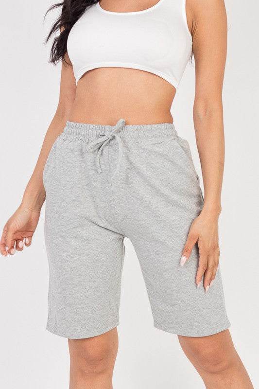 French Terry Bermuda Elastic waistband Shorts - Shop Style & More | Fresh Looks, Everyday Deals & Free Shipping