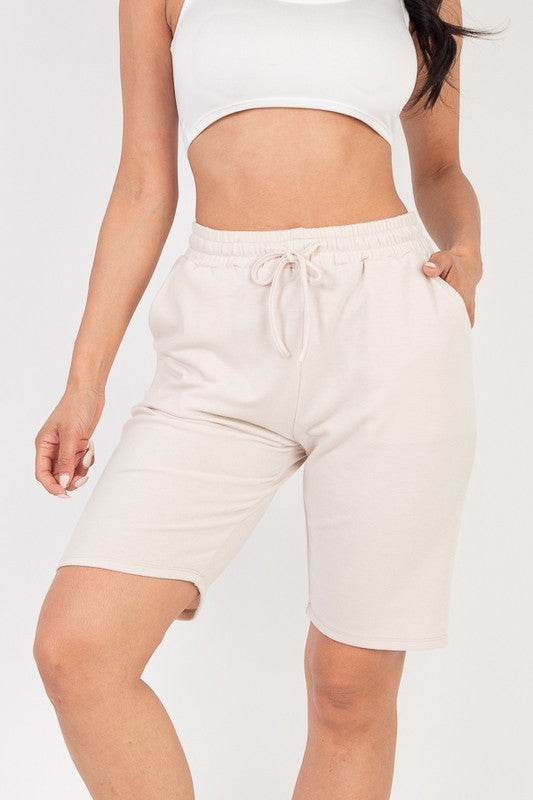 French Terry Bermuda Elastic waistband Shorts - Shop Style & More | Fresh Looks, Everyday Deals & Free Shipping