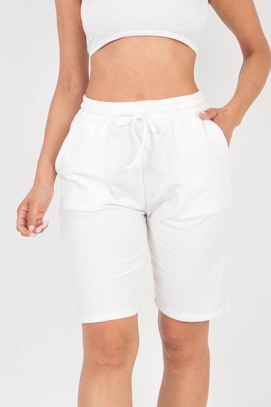 French Terry Bermuda Elastic waistband Shorts - Shop Style & More | Fresh Looks, Everyday Deals & Free Shipping