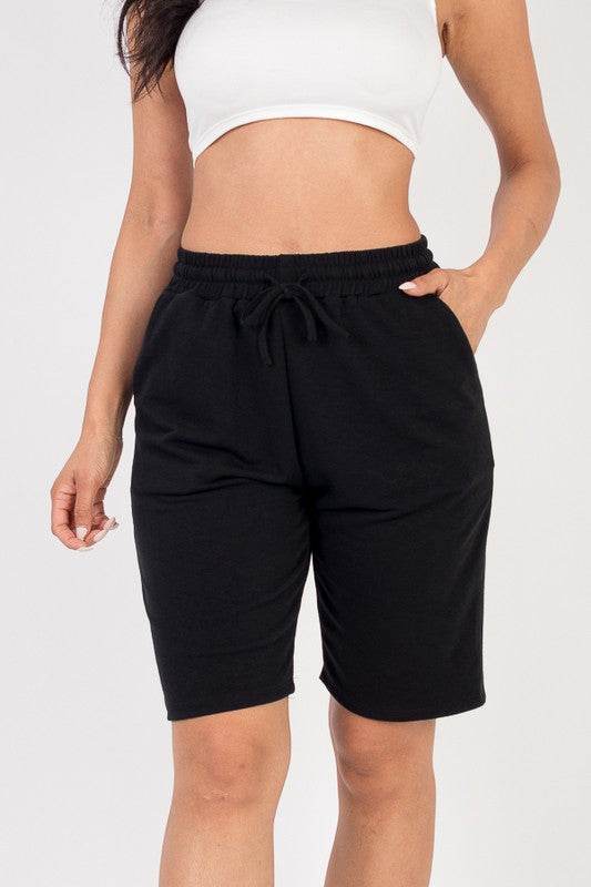 French Terry Bermuda Elastic waistband Shorts - Shop Style & More | Fresh Looks, Everyday Deals & Free Shipping