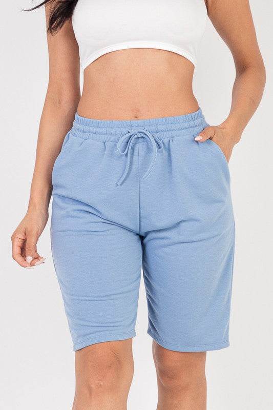French Terry Bermuda Elastic waistband Shorts - Shop Style & More | Fresh Looks, Everyday Deals & Free Shipping