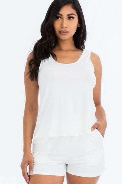 Basic Comfy Tank Top & mini casual Shorts Set - Shop Style & More | Fresh Looks, Everyday Deals & Free Shipping
