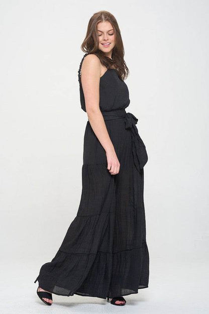 ELASTIC STRAP TIERED JUMPSUIT - Shop Style & More | Fresh Looks, Everyday Deals & Free Shipping