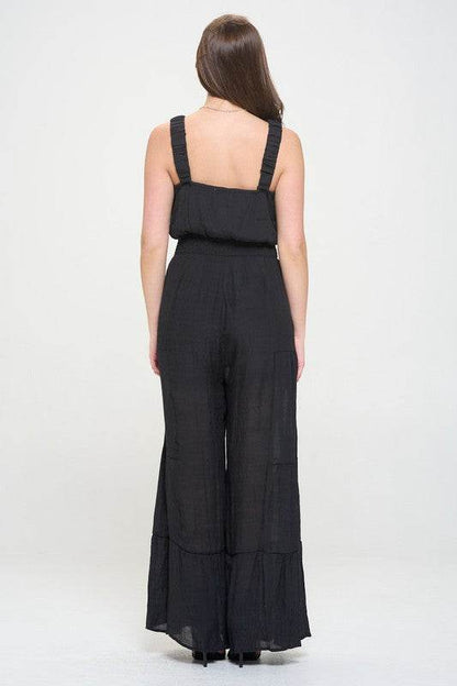 ELASTIC STRAP TIERED JUMPSUIT - Shop Style & More | Fresh Looks, Everyday Deals & Free Shipping