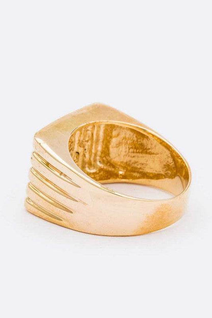 Crystal Square Unisex Gold Ring - Shop Style & More | Fresh Looks, Everyday Deals & Free Shipping