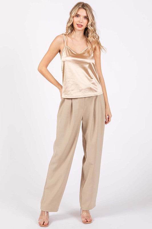 High-Waisted Pleated Slacks - Shop Style & More | Fresh Looks, Everyday Deals & Free Shipping
