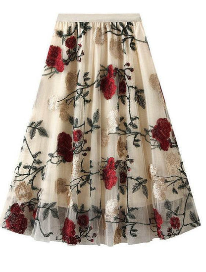 Rose Pattern Midi Skirt - Shop Style & More | Fresh Looks, Everyday Deals & Free Shipping