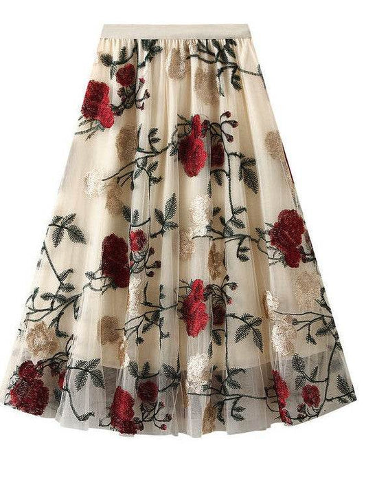 Rose Pattern Midi Skirt - Shop Style & More | Fresh Looks, Everyday Deals & Free Shipping