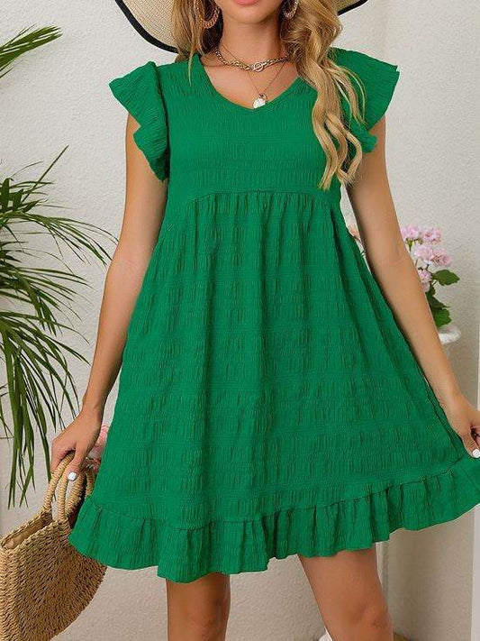 Textured ruffle mini dress - Shop Style & More | Fresh Looks, Everyday Deals & Free Shipping