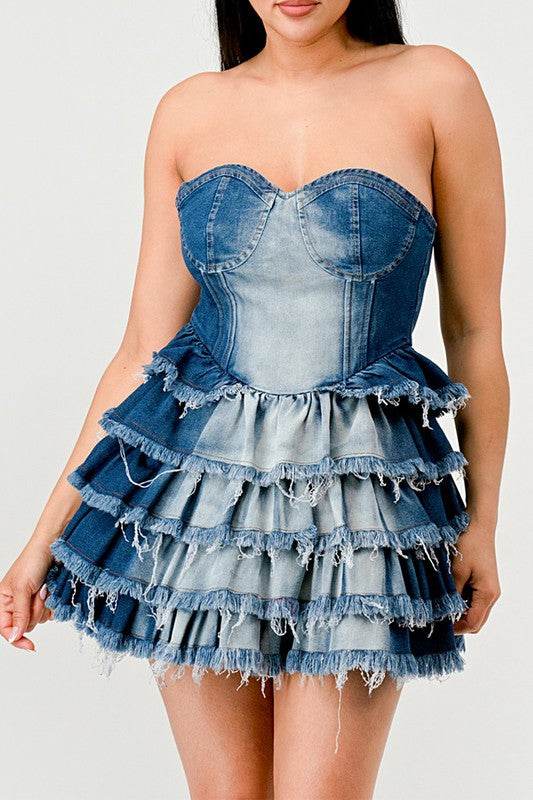 Denim Delight Tiered Ruffle Dress - Shop Style & More | Fresh Looks, Everyday Deals & Free Shipping