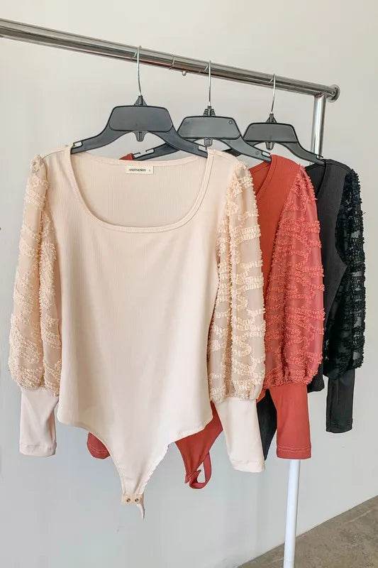And The Why Textured Puff Sleeve Bodysuit - Shop Style & More | Fresh Looks, Everyday Deals & Free Shipping