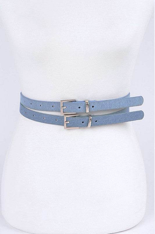 Double Skinny Denim Belt - Shop Style & More | Fresh Looks, Everyday Deals & Free Shipping