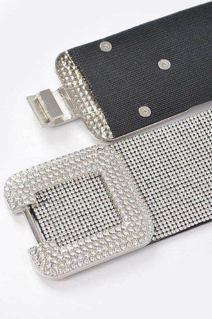 Crystal Buckle Rhinestone Elastic Belt - Shop Style & More | Fresh Looks, Everyday Deals & Free Shipping