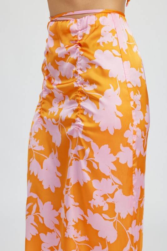 RUCHED MAXI SKIRT WITH WAIST DRAWSTRING - Shop Style & More | Fresh Looks, Everyday Deals & Free Shipping