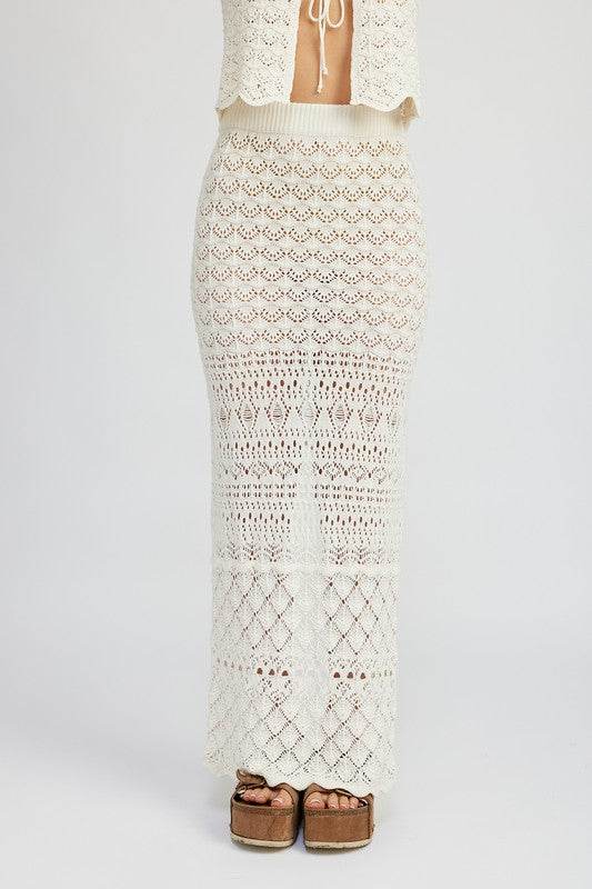 FITTED CROCHET MAXI SKIRT WITH SLIT - Shop Style & More | Fresh Looks, Everyday Deals & Free Shipping