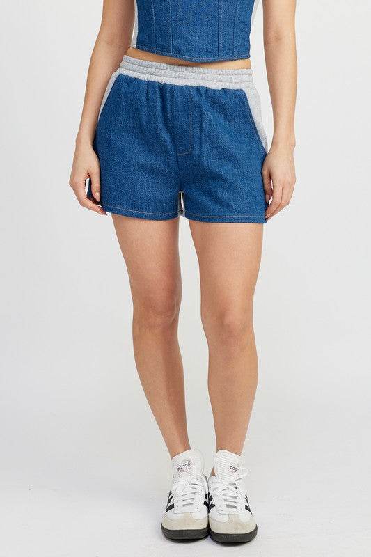 MIXED MEDIA HIGH WAIST SHORTS - Shop Style & More | Fresh Looks, Everyday Deals & Free Shipping