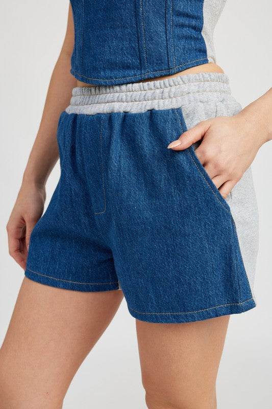 MIXED MEDIA HIGH WAIST SHORTS - Shop Style & More | Fresh Looks, Everyday Deals & Free Shipping