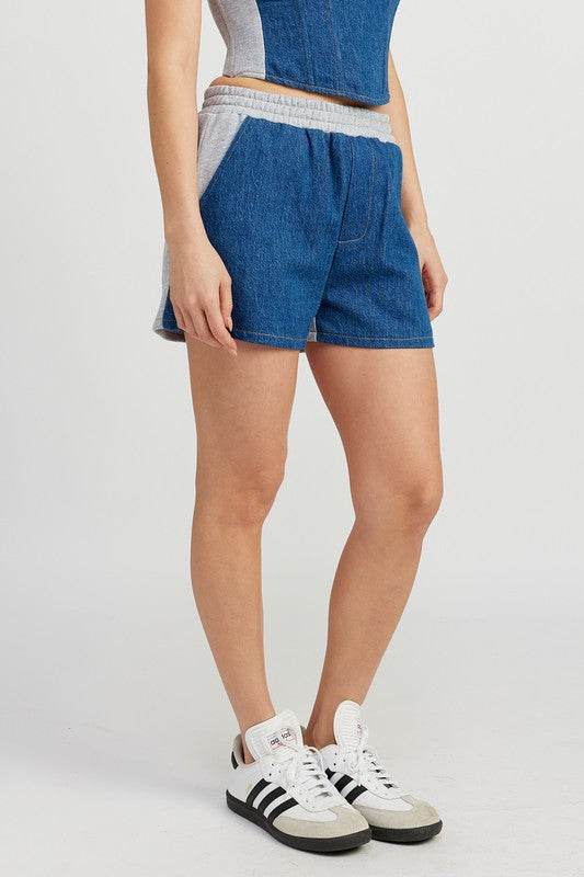 MIXED MEDIA HIGH WAIST SHORTS - Shop Style & More | Fresh Looks, Everyday Deals & Free Shipping