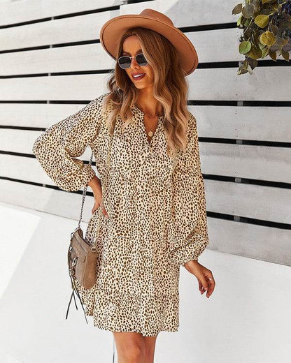 Womens V Neck Floral Mini Dress Long Sleeve - Shop Style & More | Fresh Looks, Everyday Deals & Free Shipping