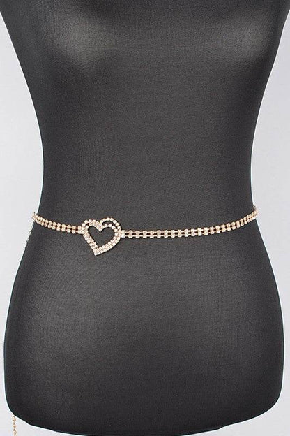 Dainty Rhinestone Heart Charm Chain Belt - Shop Style & More | Fresh Looks, Everyday Deals & Free Shipping