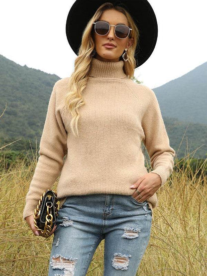 apricot frenchy mock neck drop shoulder sweater - Shop Style & More | Fresh Looks, Everyday Deals & Free Shipping