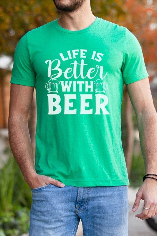 St Patricks Day Life Better With Beer Mens Tee - Shop Style & More | Fresh Looks, Everyday Deals & Free Shipping