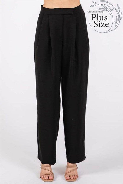 Plus High-Waisted Pleated Slacks - Shop Style & More | Fresh Looks, Everyday Deals & Free Shipping