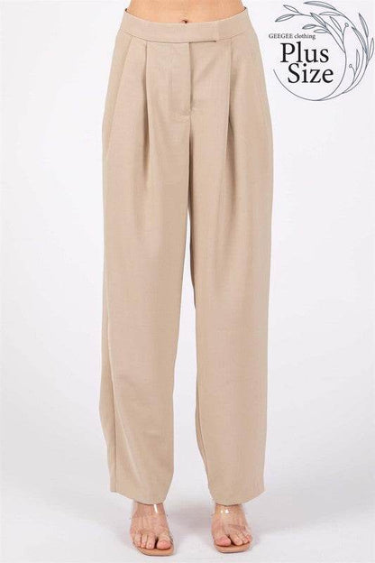 Plus High-Waisted Pleated Slacks - Shop Style & More | Fresh Looks, Everyday Deals & Free Shipping