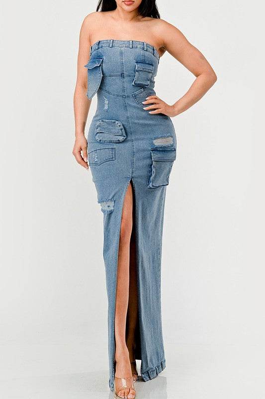 Urban Chic Denim Gown - Shop Style & More | Fresh Looks, Everyday Deals & Free Shipping