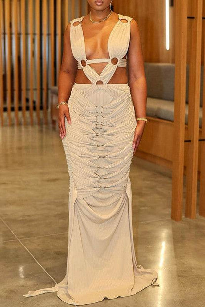 Sahara Mystique Pleated Gown - Shop Style & More | Fresh Looks, Everyday Deals & Free Shipping
