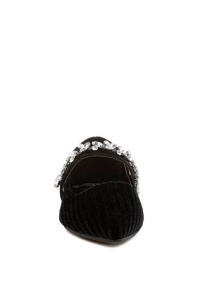 Dresden Diamante Brooch Velvet Ballerinas - Shop Style & More | Fresh Looks, Everyday Deals & Free Shipping