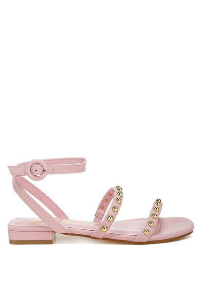 Flippity Studded Ankle Strap Flat Sandals - Shop Style & More | Fresh Looks, Everyday Deals & Free Shipping