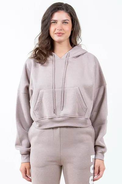 American Bazi Letter Graphic Long Sleeve Drawstring Cropped Hoodie - Shop Style & More | Fresh Looks, Everyday Deals & Free Shipping