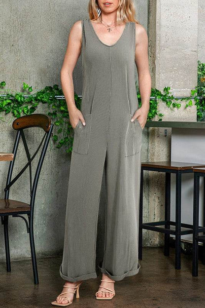 Corded Tie Straps V Neck Wide Leg Jumpsuit - Shop Style & More | Fresh Looks, Everyday Deals & Free Shipping