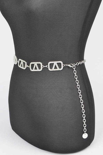 Plus Size Rhinestone Logo Chain Belt - Shop Style & More | Fresh Looks, Everyday Deals & Free Shipping
