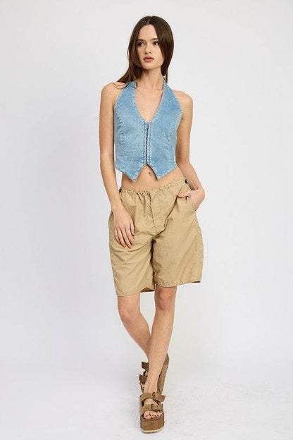 CONTRASTED BERMUDA SHORTS - Shop Style & More | Fresh Looks, Everyday Deals & Free Shipping