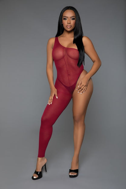 Tell Me You're Mine Bodystocking Burgundy Bodystockings