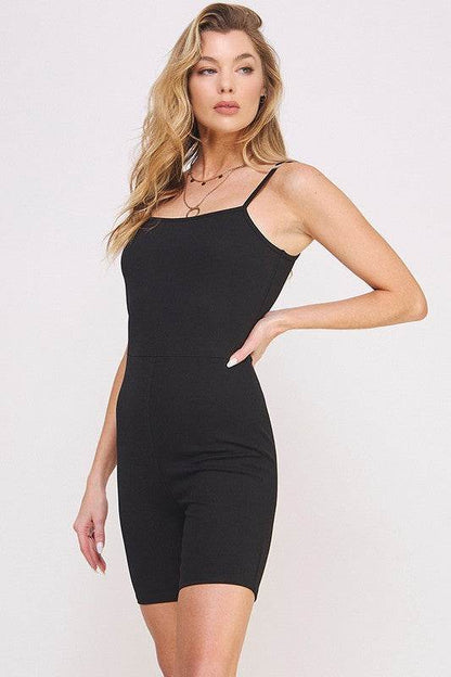 ACTIVE SPAGHETTI STRAP FITTED UNITARD ROMPER - Shop Style & More | Fresh Looks, Everyday Deals & Free Shipping