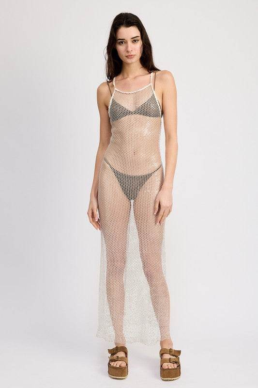 FISH NET HALTER MAXI DRESS - Shop Style & More | Fresh Looks, Everyday Deals & Free Shipping