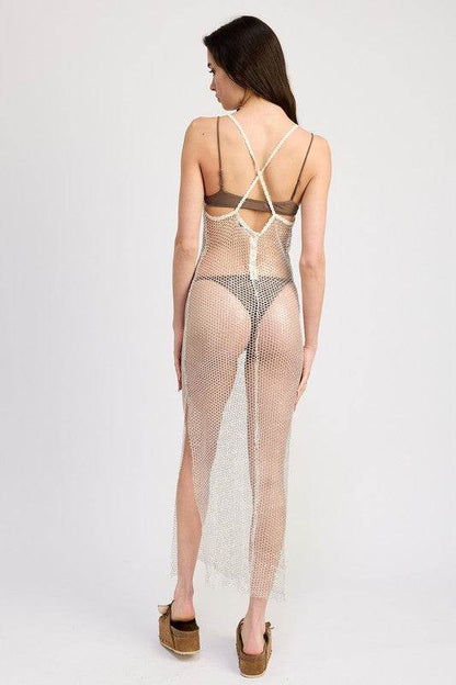 FISH NET HALTER MAXI DRESS - Shop Style & More | Fresh Looks, Everyday Deals & Free Shipping