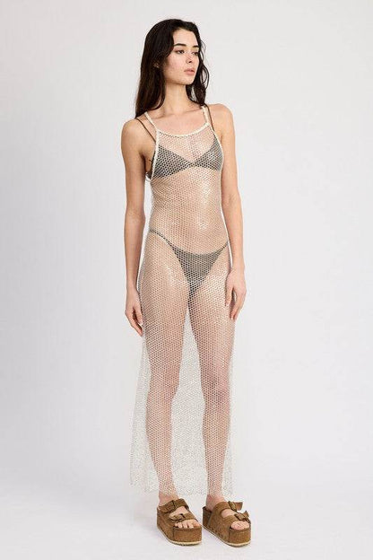 FISH NET HALTER MAXI DRESS - Shop Style & More | Fresh Looks, Everyday Deals & Free Shipping