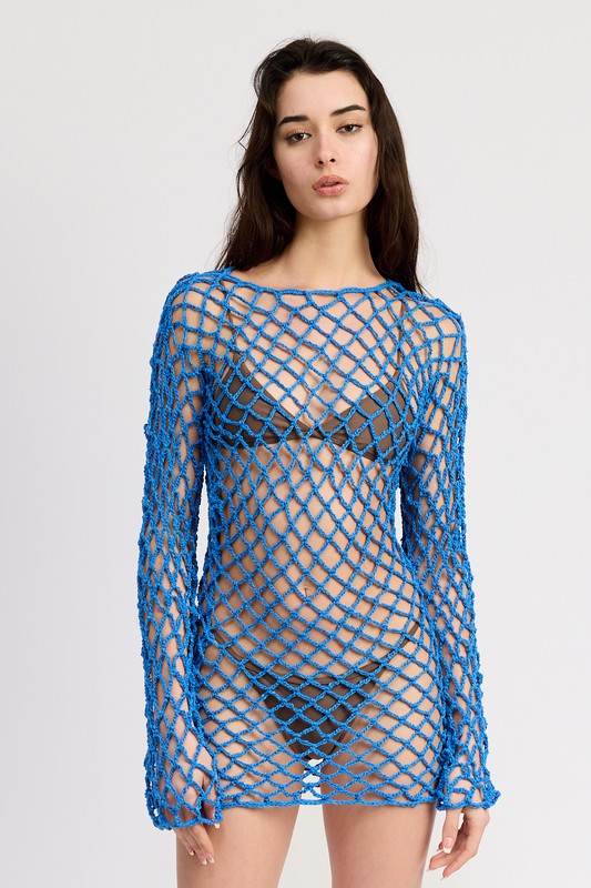 BOLD CROCHET MINI DRESS WITH OPEN BACK - Shop Style & More | Fresh Looks, Everyday Deals & Free Shipping
