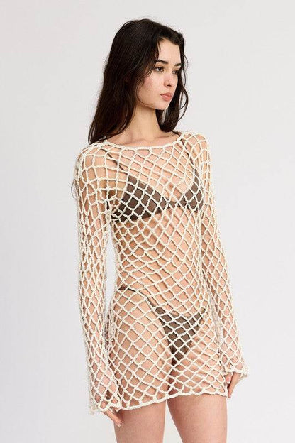 BOLD CROCHET MINI DRESS WITH OPEN BACK - Shop Style & More | Fresh Looks, Everyday Deals & Free Shipping