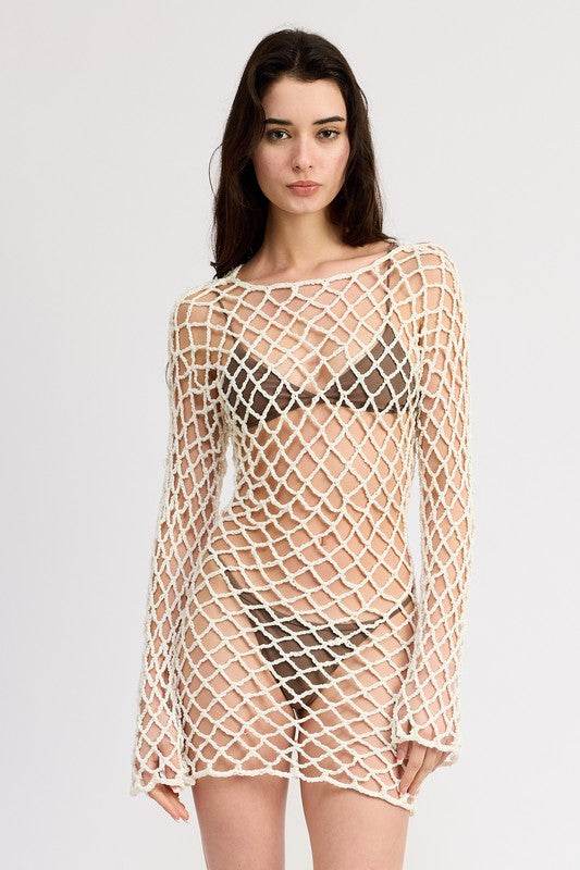 BOLD CROCHET MINI DRESS WITH OPEN BACK - Shop Style & More | Fresh Looks, Everyday Deals & Free Shipping