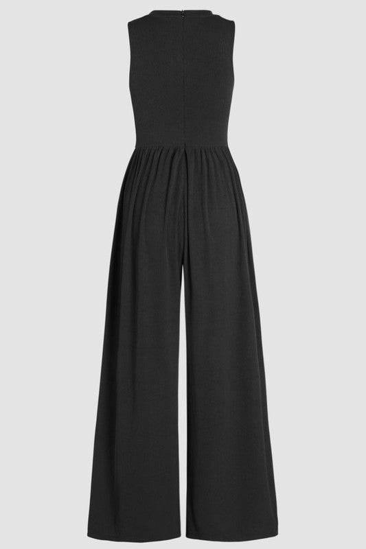 Cinched Waist Sleeveless Wide Leg Jumpsuit - Shop Style & More | Fresh Looks, Everyday Deals & Free Shipping