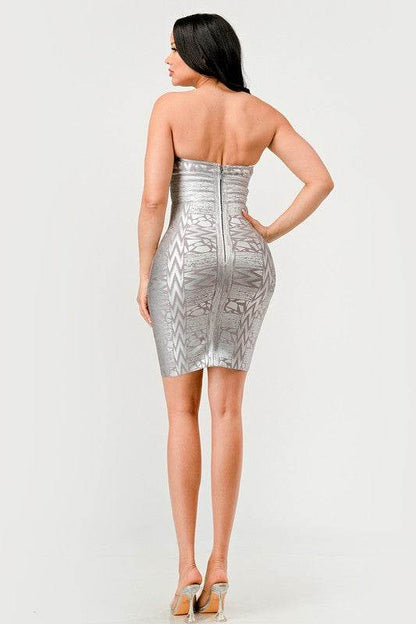 Gilded Glamour Strapless Dress - Shop Style & More | Fresh Looks, Everyday Deals & Free Shipping